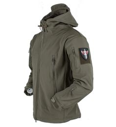 Tactical Jacket Men Shark Skin Soft Shell Windproof Waterproof Bomber Coats Mens Hiking Hunting Hooded Combat Jackets