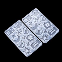 Earrings Pendant Silicone Mould Leaves Heart Shape Epoxy Resin Mould for DIY Necklace Pendant Epoxy Resin Crafts Jewellery Making