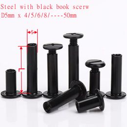 10-20pcs Black Chicago Screw D5*4/5/6/8/10/12/15/18/20/25/30/35/40 Account Book Screw Snap Rivet Book Butt Binding Nails