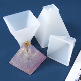 Candle Mould Transparent Pyramid Silicone Mould DIY Resin Art 20-95mm Aromatherapy Handmade Candle Making Moulds Tool Supplies