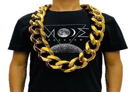 Chains Fake Big Gold Chain Men Domineering HipHop Gothic Christmas Gift Plastic Performance Props Local Nouveau Riche Jewelry8616070