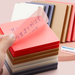 Transparent Sticky Notes 50 sheets 6 Colours 75*75mm Pad Bookmark Marker Memo Sticker Paper Office School Supplies
