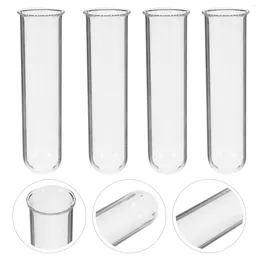 Vases 4pcs Hydroponics Vase Desk Plant Terrarium Test Tube Transparent Glass For Hydroponic