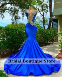 Party Dresses Sparkly Royal Blue Prom Dress 2024 For Black Girls Glitter Crystal Rhinestones Beading Gown Evening Robe Birthday