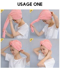 Hair Towel Microfiber Soft Quick Drying Hair Hat Shower Cap Towel Lady Thick High Turban Absorbent Towel Gift