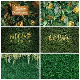 Green Leaves Grass Wall Photography Backdrop Oh Baby Baby Shower Birthday Party Wedding Photocall Background Photo Studio Props