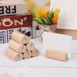 20pcs Wooden Place Card Holders Base Name Card Table Number Holder Photo Holder for Xmas Wedding Decorations