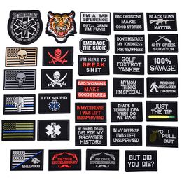 High Quality Black English Letter Embroidery Stereo hook&loop DIY Clothing Bags Hole Repair Patch Accessories