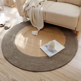 Carpets Simple Style Retro Hand-woven Carpet Coffee Table Mat Bedroom Bed Blanket Living Room Sofa Round Floor