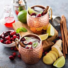 Mugs Cocktail Wine Cup Moscow Mule Mug Stainless Steel Hammered Copper Plated Beer Coffee Bar Drinkware Champagne