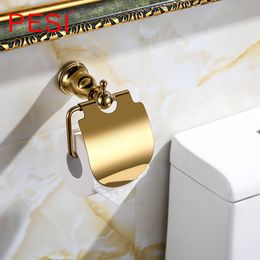 Brass Gold Bathroom Hardware Set Coat Robe Hook Single Towel Bar Robe Hook Paper Holder Bathroom Accessories.