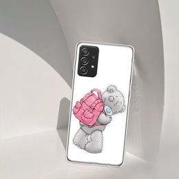 Lovely Teddy Bear Phone Case For Galaxy S23 S20 FE S21 Plus Samsung S24 S22 Ultra TPU Pattern S10 S10E S9 S8 S7 Edge Cover Soft