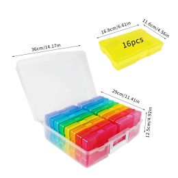 NEW Photo Storage Box Photo Keeper Cases 16 Boxes Plastic Storage Organiser Jewellery Storage Organiser Suit Box For Jewellery