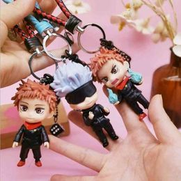 Keychains Jujutsu Kaisen Figures Keychain for Car Keys 2021 Men Anime Trinkets Gojo Satoru Keyring Accessories Women's Bag La236Q