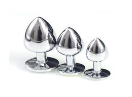 3 pcslot 3 Size Metal Anal Plug kit set Butt Plug with Crystal Jewellery Anal Toys beads Sex Toys for Woman men Couple Au Reve Y1899563756