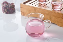 1PC 250ml Heat-resistant Kung Fu tea strainer transparent tea Fair cup glass material tea cup JN 1030