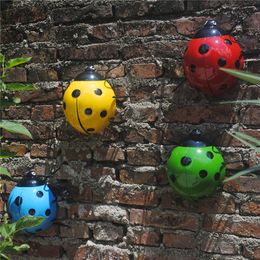 Colorful Metal Beetles Wall Fence Tree Mounted Garden Hang Cute Animal Decorative Pendant Indoor Outdoor Decor Creative Ornament