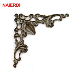 30PCS NAIERDI Box Corner Brackets 40mm Antique Decorative Protector For Notebook Cover For Menus Photo Frame Furniture Hardware