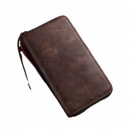 new Arrival PU Leather Men Wallets Large Capacity Driver Licence Phe Wallet Casual Male Clutch Lg Zipper Coin Purses Carteir 46KD#