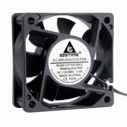 Cooling 1 Pcs Gdstime Dual Ball 60x60x25mm AC 110V 120V 220V 240V Brushless Cooling EC Fan 60mm x 25mm DC Energy Saving Motor Cooler 6cm