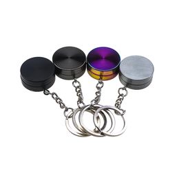 Portable herb grinder two layers mini Zinc alloy smoking grinders DIA 30 MM Pendant tobacco3077720
