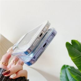 Transparent Dual Card Slot Holder Wallet Case For iPhone 13 12 11 Pro Max Mini X XR XS 7 8 Plus SE 2 Clear Shockproof Soft Cover