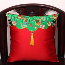 Pillow Sea Water Pattern Soft Cover With Tassels Red Blue Case Restaurant Sofa Bed Decorative Pillowcase