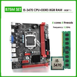 Motherboards B75 Motherboard Set with Intel Core I5 3470 8GB 1600MHz DDR3 Desktop Memory USB3.0 SATA3.0 With integrated Graphics Card
