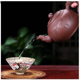 Chinese Yixing Teapot Purple Clay Tea Pot Handmade Unique Shape Purple Casserole Household Dahongpao Tieguanyin Tea Set 450ml