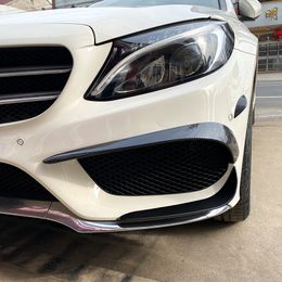 For Mercedes Benz C Class W205 C180 C200 C260 C43 AMG 2015~2018 Car Front Bumper Spoiler Splitter Cover Fog Light Splitter Trim