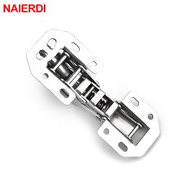 5PCS NAIERDI Kitchen Cabinet Hinges 90 Degree No-Drilling Hole Hydraulic Hinge For Cupboard Door Furniture Hardware With Screws