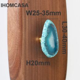 IHOMCASA Nordic Natural Agate Original Stone Reiki Crystal Cabinet Handles Furniture Sideboard Wardrobe Door Pulls Drawer Knobs