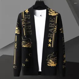 Men's Sweaters Spring And Autumn Luxury Business Casual Fashion Trend Embroidered Pocket Knitted High-quality Cardigan Jacket Top M-4XL