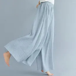 Women's Pants Pure Color Trousers Stylish Wide Leg Collection Casual Culottes High Waist Skirt Streetwear For Everyday