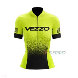 Vezzo Cycling Jersey MTB Maillot Bike Shirt Summer Women Downhill Jersey Yellow Pro Team Tricota Mountain Bicycle Clothing