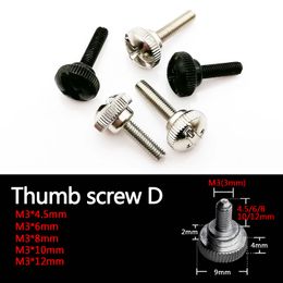 10pcs 6#-32 M3 M4 Slotted Phillips Head Hand Tighten Thumb Screw Bolt Thumbscrew for PC Computer Case Cover Power Supply PCI DIY