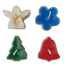 20pcs Diy Candle Mould Material Christmas Tree Small Candle Angel Pc Box Plastic Acrylic Tea Wax Box with 50pcs Candle Wicks