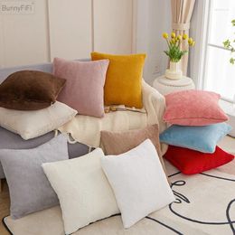 Pillow Plush Pure Colors Cover Pouf Pillowcase Comfortable House Decoration For Living Room Soft Chair Sofa Fundas De Cojines