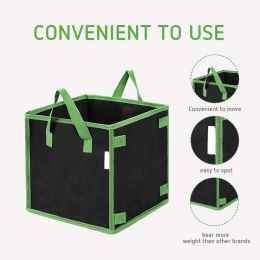 Square Garden Plant Grow Bag, Felt, Potato, Vegetable, Flower, Planter Pot, Eco-Friendly Growing Bags, 3 Gallon, 5 Gallon