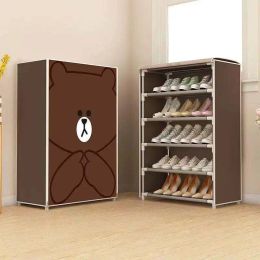 Multilayer Shoes Rack Dustproof Nonwoven Fabric Hallway Entryway Shoe Cabinets Space Saving Cabinet Shoe Shelves with Zipper