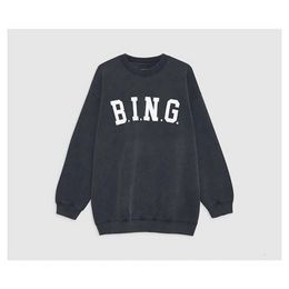 Bing Sweatshirt New Niche Designer Designer AB Hoodie Pullover Casual Fashion Letter Vintage Print Round Neck Cotton Trend Loose Versatile Sweater 0FHG