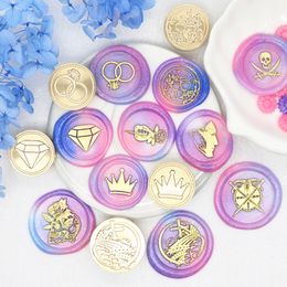 Wax Seal Ring Finger Diamond Crown Sealing Stamp Head For Envelopes Wedding Invitations Gift Packaging Scrapbooking