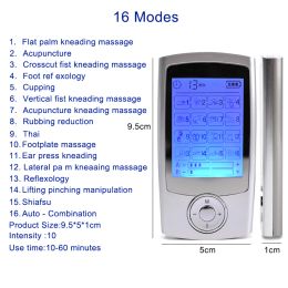 16 Modes Electric EMS Acupuncture Tens Muscle Stimulator Body Massage Digital Therapy Slimming Machine Electrostimulator