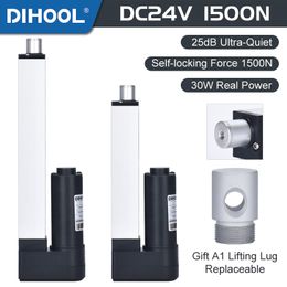 Mini 24V Electric Linear Actuator DC Motor 100mm 200mm 300mm 400mm 500mm With WIFI Controller 1500N 150KG IP65 TV Lift Table