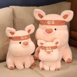 26-50CM Kawaii Pig Stuffed Doll Plush Sitting Piggy Toy Cute Animal Soft Plushie Pillow Room Decor Kids Baby Comforting Gift