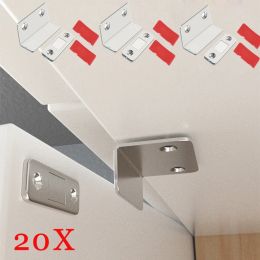 20 Sets Cabinet Catches L Shape Ultra Thin Magnetic Cabinet Door Magnet Closer Catch Powerful Magnetic Latch Cupboard Drawer DIY