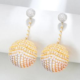 Dangle Earrings GODKI Luxury Disco Ball Big For Women Wedding Party Geometric Drop Earring Brincos Female DIY Fashion Jewellery Gift