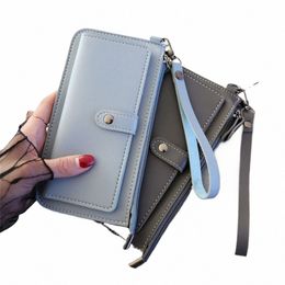 multifunctial Fi Women Wallet 2021 New PU Leather Lg Wallets Multi-card Positi Clutch Buckle Zipper Student Purse f1tk#