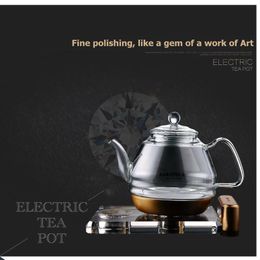 KAMJOVE-Thick Glass Electric Kettle, Boiling Tea, Health Intelligence, Colorful Crystal Stove