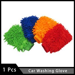 1Pcs Double-sided Microfiber Washable Car Washing Glove Motorcycle Wash Vehicle Autos Cleaning Mitt Glove Equipment